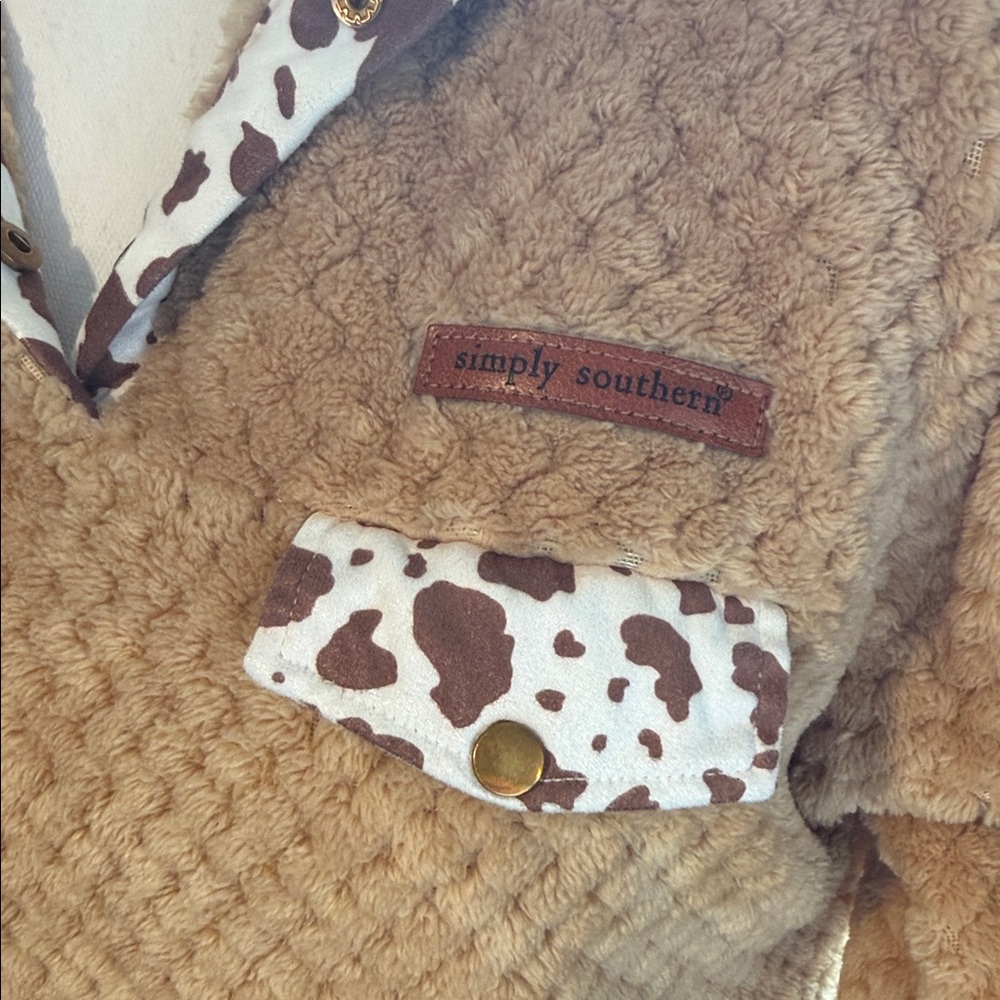 Simply Southern Cozy Tan Fleece with Brown Pattern - Picture 2 of 3